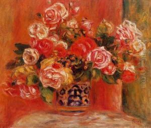 Roses In A Vase3 by Pierre Auguste Renoir