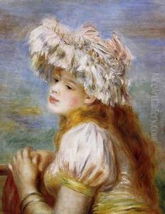 Girl In A Lace Hat by Pierre Auguste Renoir
