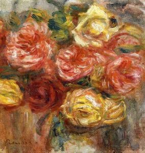 Bouquet of Roses in a Vase by Pierre Auguste Renoir
