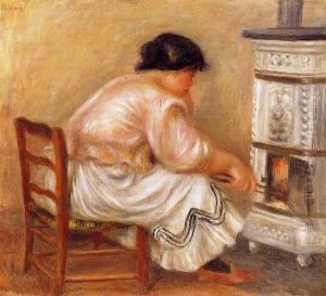 Woman Stoking A Stove by Pierre Auguste Renoir