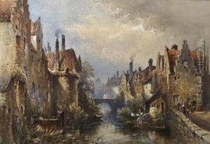 Continental Townscape With River