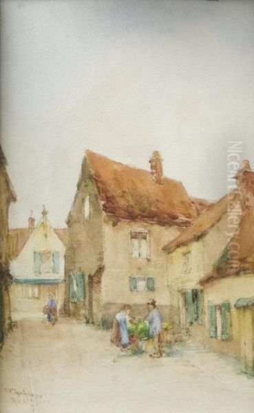 Figures In A Continental Street - view 1