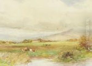 Landscape With Cottages And Cattle by William Bingham McGuinness