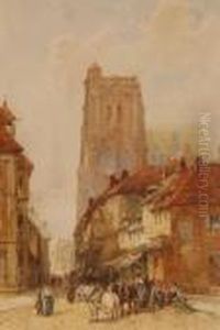 Flemish Street Scene With Figures