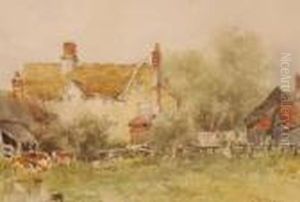 Cattle Near Old Farm Cottages by William Bingham McGuinness