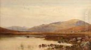 Irish Landscape With Figures In A Rowing Boat by William Bingham McGuinness