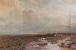 Cottages By A Lough, Connemara by William Bingham McGuinness