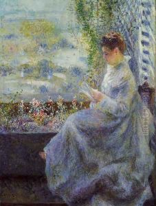 Madame Chocquet Reading by Pierre Auguste Renoir