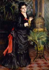 Woman with a Parrot (Henriette Darras) by Pierre Auguste Renoir