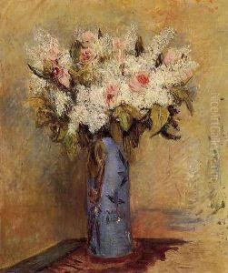 Vase Of Lilacs And Roses by Pierre Auguste Renoir