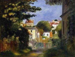 House And Figures Among The Trees by Pierre Auguste Renoir