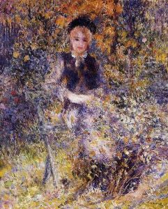 Young Woman On A Bench by Pierre Auguste Renoir