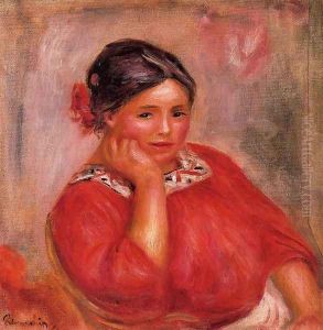 Gabrielle In A Red Blouse2 by Pierre Auguste Renoir