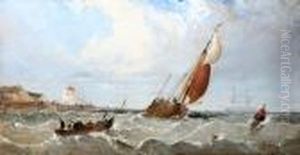 Shipping Off The Coast, A Martello Tower Beyond