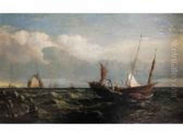 French Fishing Boat With Other Vessels In Coastal Waters - view 1