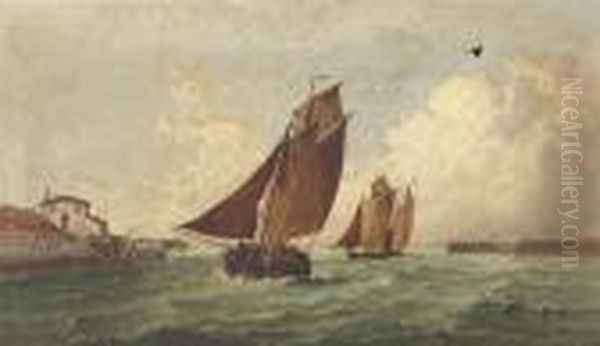 French Luggers At A Harbor Mouth - view 1