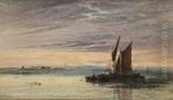 Fishing Boats In Shallow Waters At Sunset - view 1