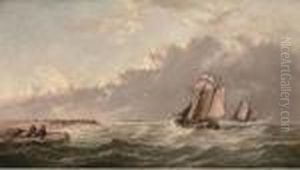 Dutch Barges Running Inshore In A Stiff Breeze Dutch Barges Running Inshore In A Stiff Breeze