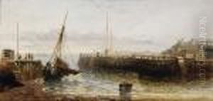 The Entrance To Dover Harbour, Low-tide by Arthur Joseph Meadows