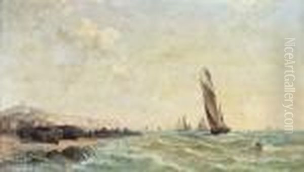 The Calais Fishing Fleet In Coastal Waters - view 1