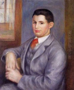 Young Man In A Red Tie by Pierre Auguste Renoir