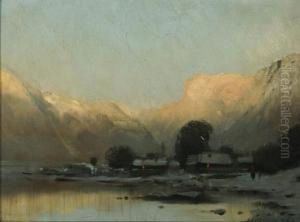 Winter Alpine Landscape by Laszlo Mednyanszky