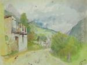 Little Town In The Mountains by Laszlo Mednyanszky