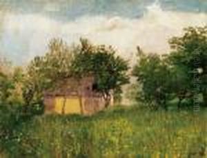 Gardener's Cottage In A Spring Garden by Laszlo Mednyanszky