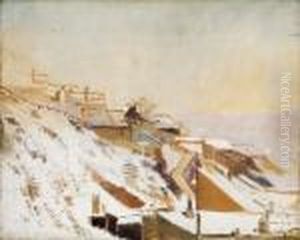 The Snow-covered Taban Lit By The Setting Sun by Laszlo Mednyanszky