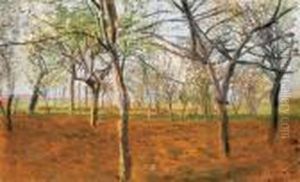 Apple Trees Blossoming by Laszlo Mednyanszky