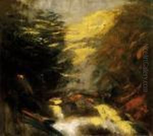 Babbling Brook In Dawning Lights by Laszlo Mednyanszky