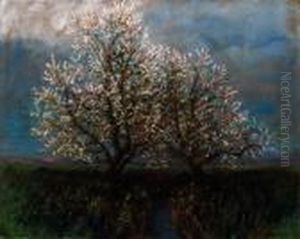 Blossoming Trees by Laszlo Mednyanszky