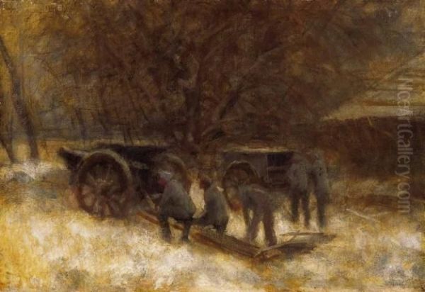 Gunners In Snowy Landscape - view 1