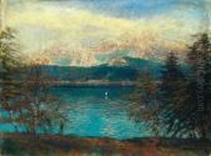 Tarn With A Sailing Boat by Laszlo Mednyanszky