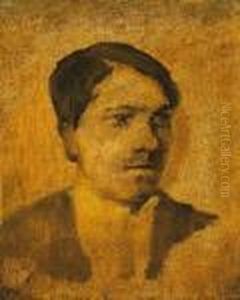 Portrait Of A Man In Front Of Rust Brown Portrait Of A Man In Front Of Rust Brown