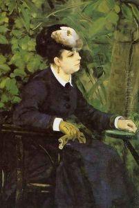Woman In A Garden Aka Woman With A Seagull by Pierre Auguste Renoir