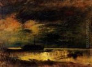 Twilight On The River by Laszlo Mednyanszky