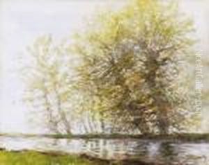 Trees By The Riverside by Laszlo Mednyanszky