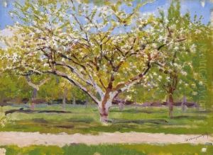 Trees Blossoming by Laszlo Mednyanszky