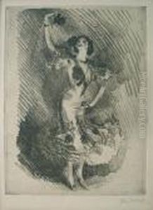 Wznosi Roze (1905-1907, Z Cyklu Tancerka-guerrero) by Jozef Mehoffer