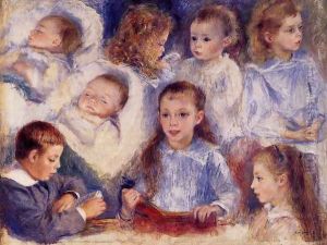 Studies Of The Children Of Paul Berard by Pierre Auguste Renoir