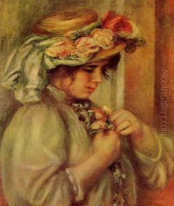 Young Girl In A Hat by Pierre Auguste Renoir