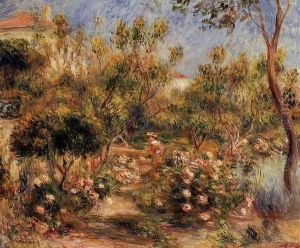 Young Woman In A Garden Cagnes by Pierre Auguste Renoir