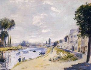 The Banks Of The Seine Bougival by Pierre Auguste Renoir