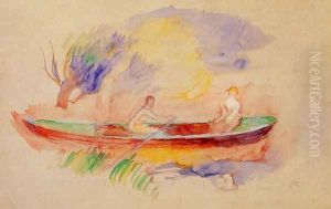 Two Women In A Rowboat by Pierre Auguste Renoir