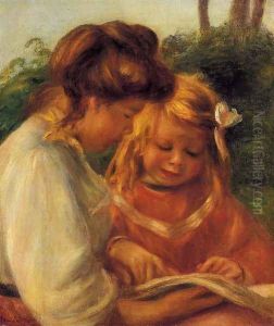 The Alphabet Aka Jean And Gabrielle by Pierre Auguste Renoir