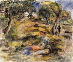 Seated Woman In Blue by Pierre Auguste Renoir