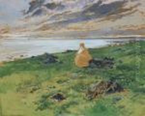 Paisaje Costero Con Figura Femenina Abocetada by Eliseu Meifren i Roig