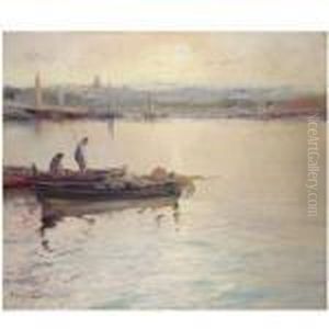Pesqueros Al Atardecer (fishing Boats At Sunset) by Eliseu Meifren i Roig