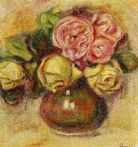 Vase Of Roses4 by Pierre Auguste Renoir